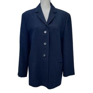 COUNTRY ROAD NAVY PINSTRIPE WOOL BLAZER SUIT JACKET